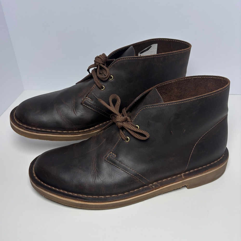 Clarks Bushacre 2 Chukka Desert Boots‎ Mens Sz 11 Brown Beeswax Leather